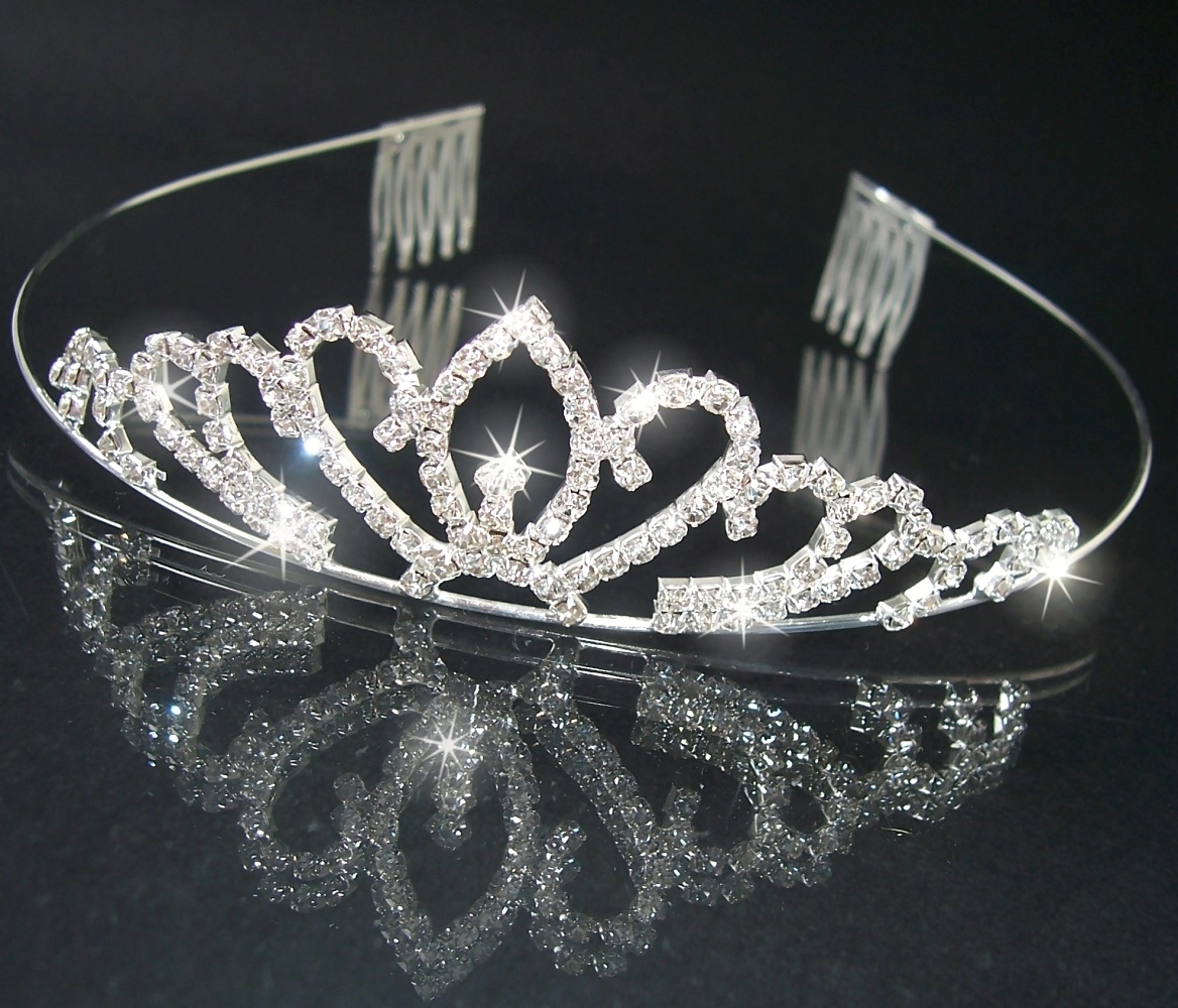 Homoyoyo 3x Braut Tiara Mit Kamm - Silber Strass Krone Für Hochzeit & Party