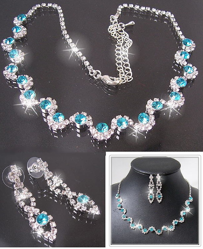 Milacolato Strass Schmuckset - Kristall Halskette Ohrringe Armband Für Hochzeit & Ball