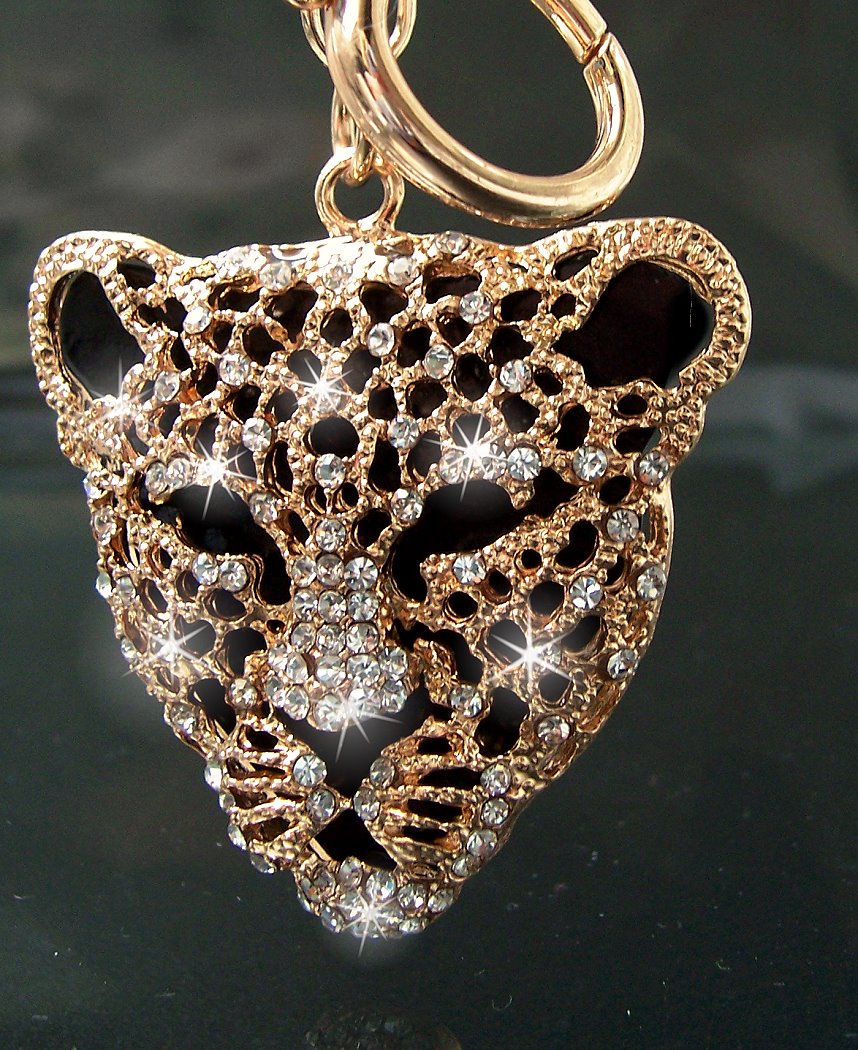 TH258* Anhänger Taschenanhänger Schlüsselanhänger Leopard Gold