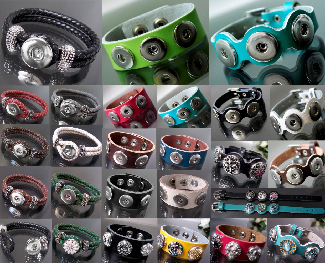 ANDANTE Leder Armband Für Chunks - Größenverstellbar 18-22 Cm, Karamell Farbe